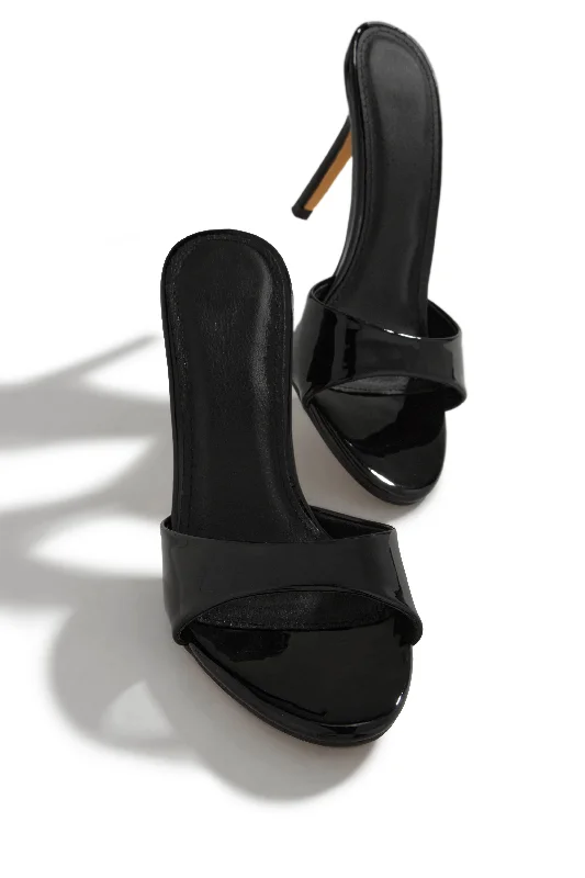 Kelia Mid Heel Mules - Black