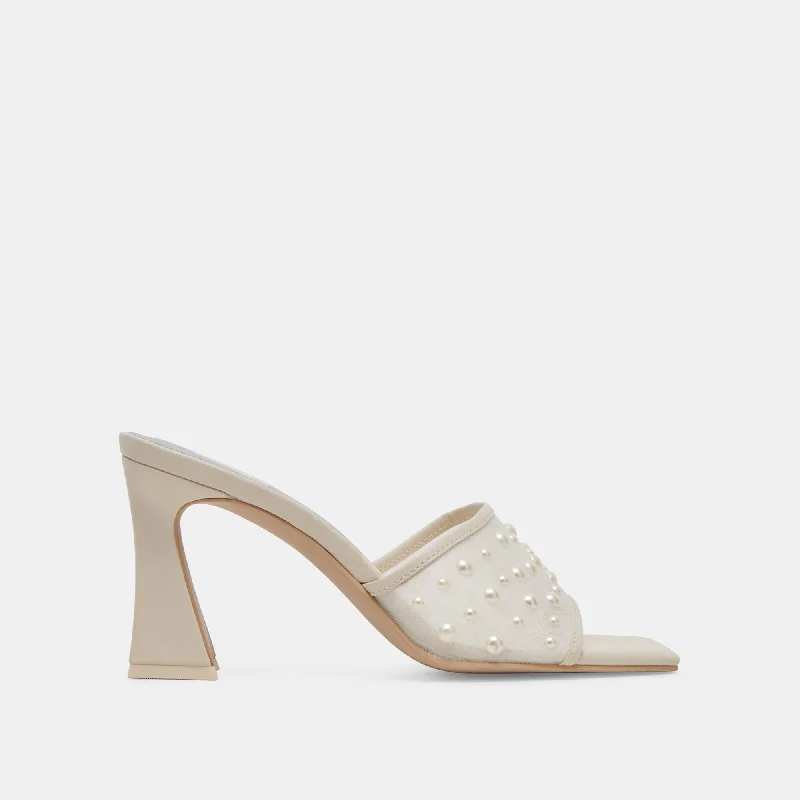 NARDA PEARL HEELS IVORY MESH