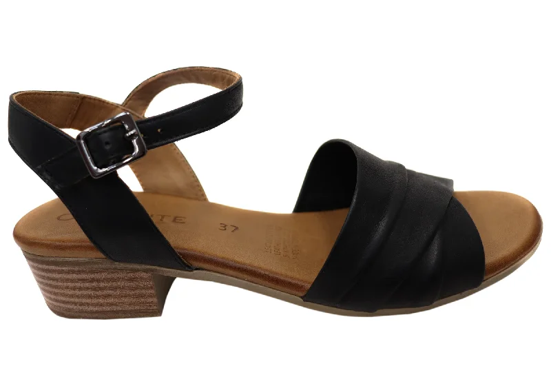 Orizonte Karriner Womens European Leather Low Heel Sandals