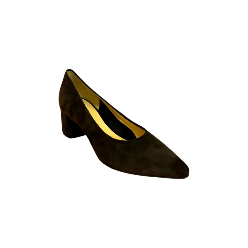 174512 Charcoal Suede Classic Block Heel Pump