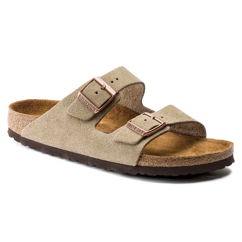 BIRKENSTOCK ARIZONA SOFT FOOTBED TAUPE SUEDE