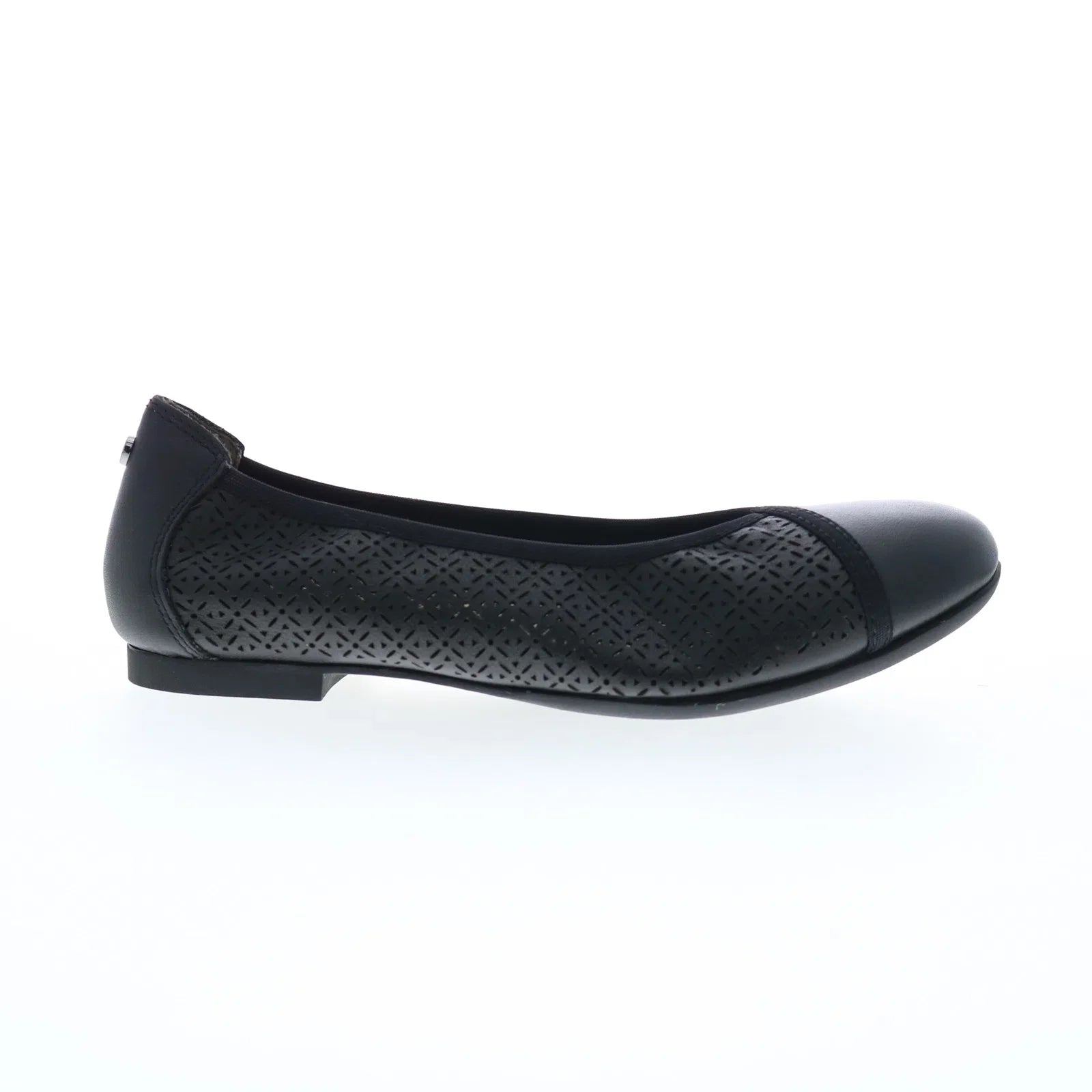 Revere Nairobi Womens Black Leather Slip On Ballet Flats Shoes