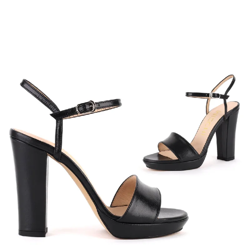 SAMI BLACK LEATHER - high platform