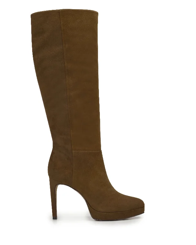 Valeria Wide Calf High Heel Boot