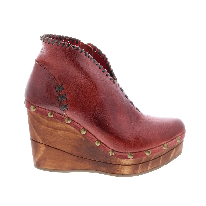 Bed Stu Marina F389007 Womens Red Leather Zipper Casual Dress Boots