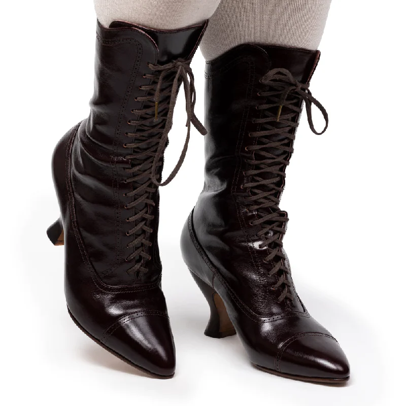 PRE-ORDER Edith Edwardian Boots (Cordovan)