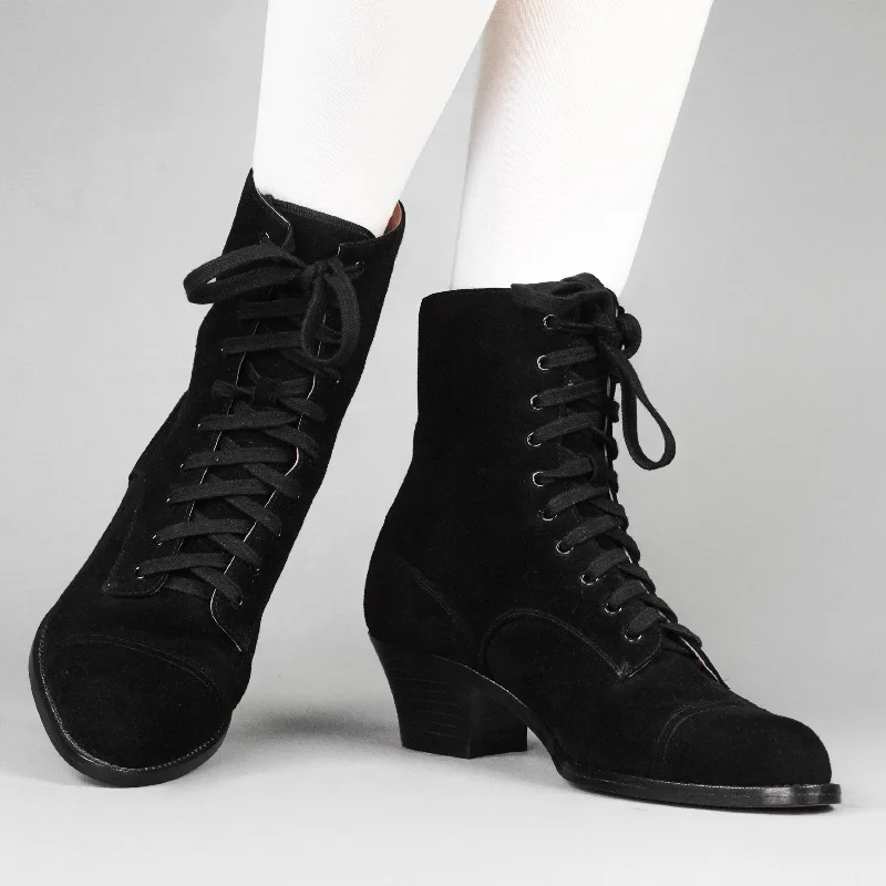 Paris Women's Boots Wide (Black Suede)