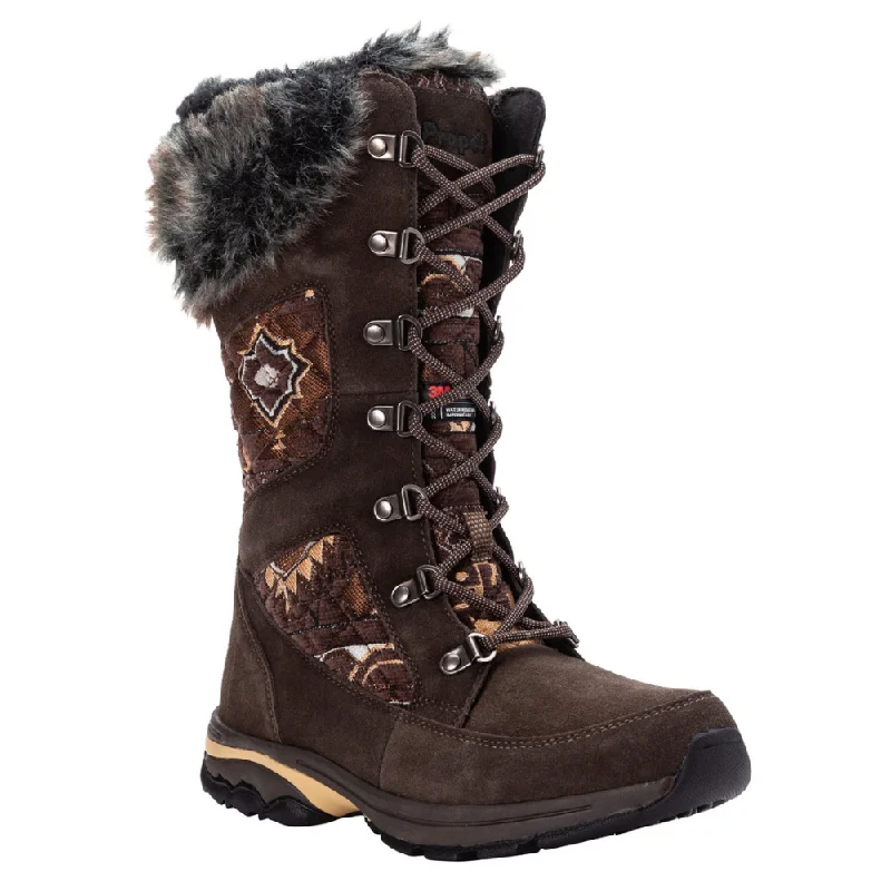 Propet Peri Brown Quilt Suede Boot (Women's)