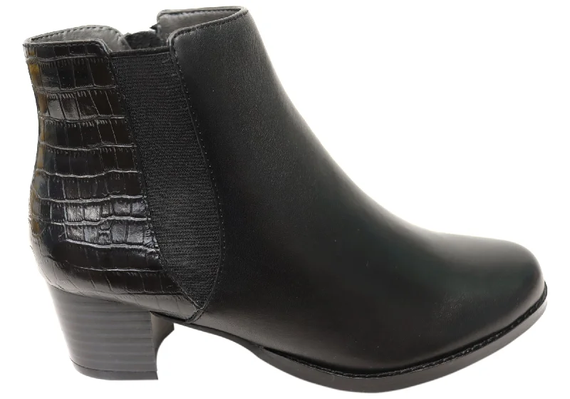 Scholl Orthaheel Heaven Womens Comfortable Leather Ankle Boots